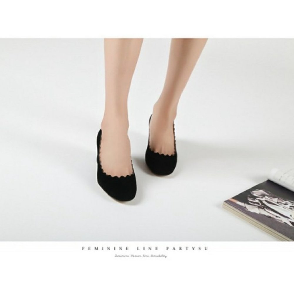 FSJ Women Cute Dress Shoes Scalloping Round Toe